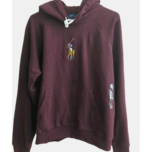 New Polo Ralph Lauren Hoodie Sweatsuit Size XXL Unisex Burgundy Preppy-lpb28 - Picture 1 of 15